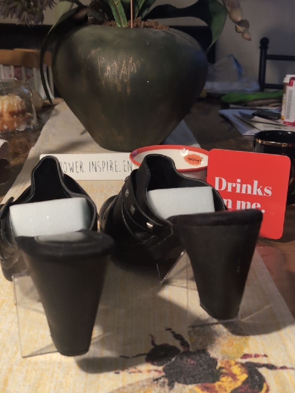 American Eagle Outfitters Black Studded Slip-On Mules - Picture 3 of 4